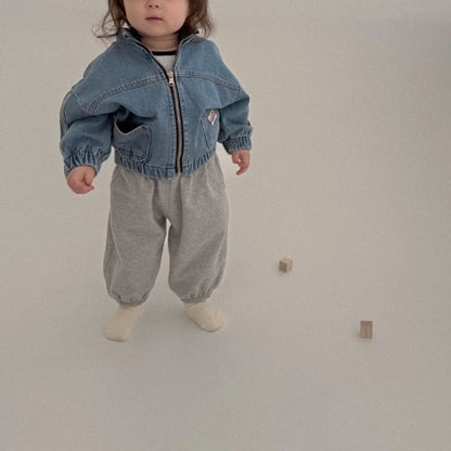 Baby Bella S25 Double Pocket Taped Sleeves Denim Jacket (6m-3y) - Denim - AT NOON STORE