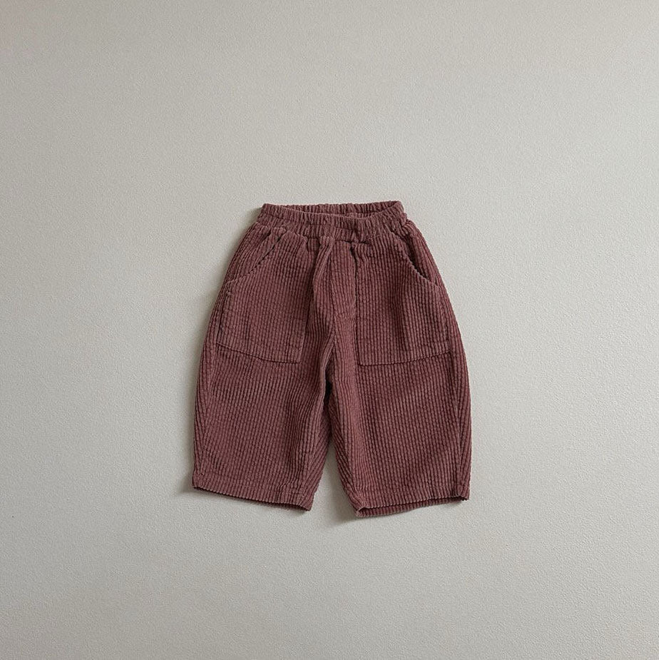 Toddler W24 Corduroy Patch Pocket Pull on Pants (10m-4y) - 3 Colors