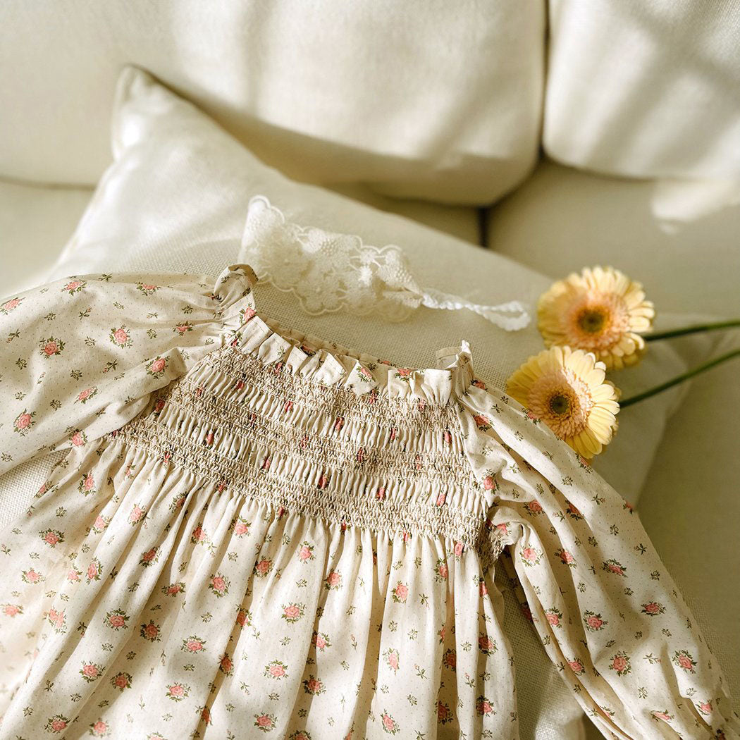 Toddler Milk Ella Smocked Bodice Dress (3m-5y) - Coral