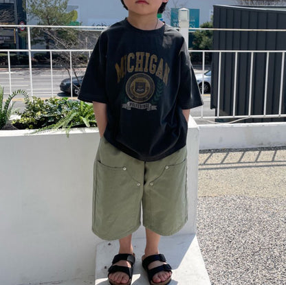 Kids SS25 'MICHIGAN' Pigment Dyed Short Sleeve Top (2-7y) - 2 Colors - AT NOON STORE