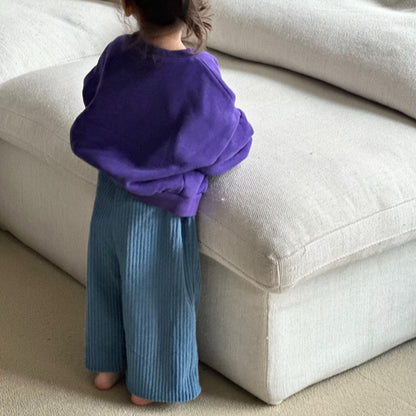 Kids W26 Fuzzy Rib Pocket Pull-On Pants (10m-8y) - Sky Blue