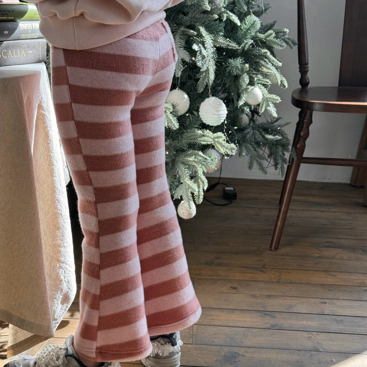 Kids Stripe Knitted Flare Pants (2-6y) - 2 Colors