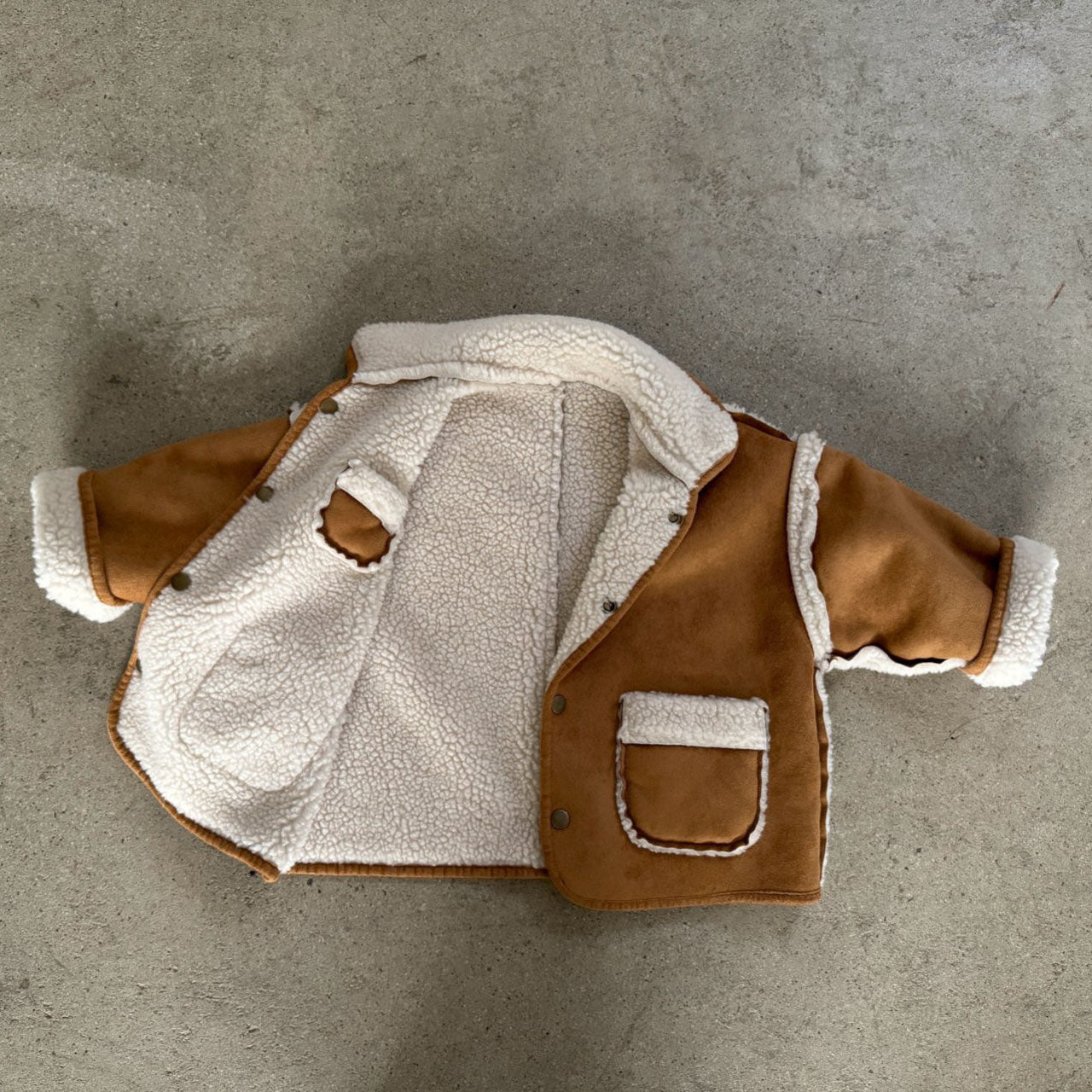 Kids Reversible Faux Suede Shearling Jacket (1-7y) - 2 Colors