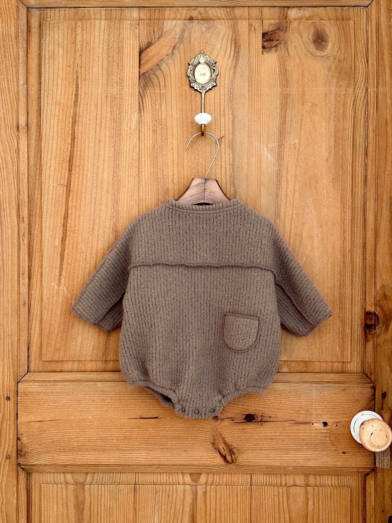 Baby Anggo Chunky Ribbed Pocket Romper (3-18m) -2 Colors - AT NOON STORE