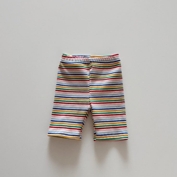 Toddler SP26 Multicolor Stripe Biker Shorts  (1-6y) - AT NOON STORE
