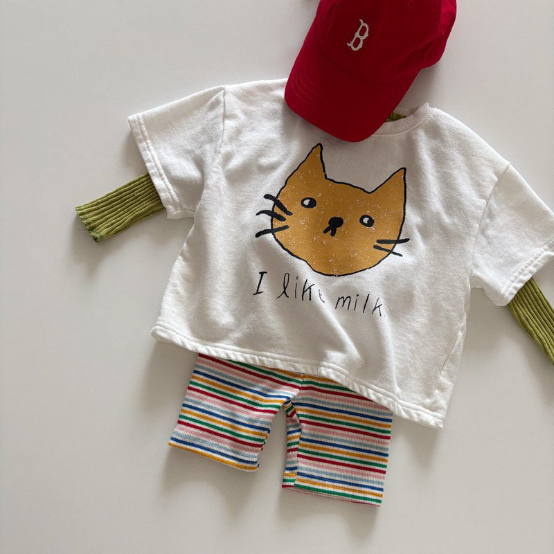 Toddler SP26 Multicolor Stripe Biker Shorts  (1-6y) - AT NOON STORE