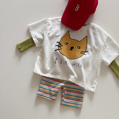 Toddler SP26 Multicolor Stripe Biker Shorts  (1-6y) - AT NOON STORE