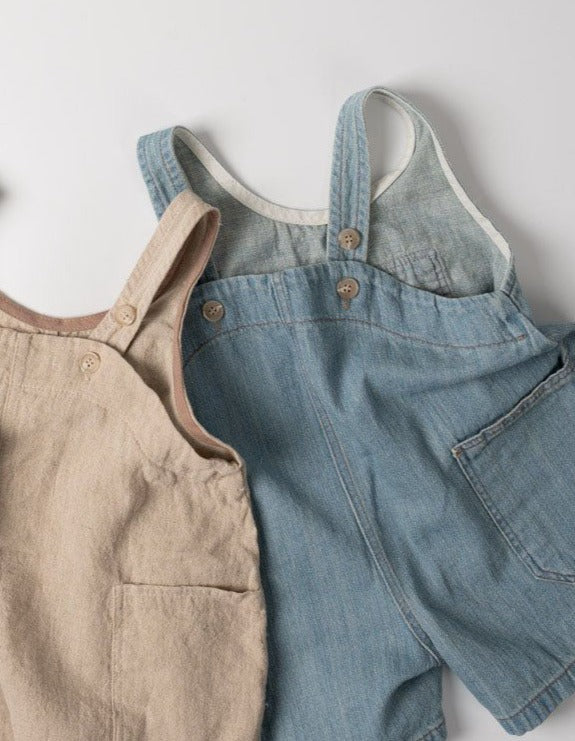 Toddler Anggo Kangaroo Pocket Denim Overalls (1-6y) - Denim