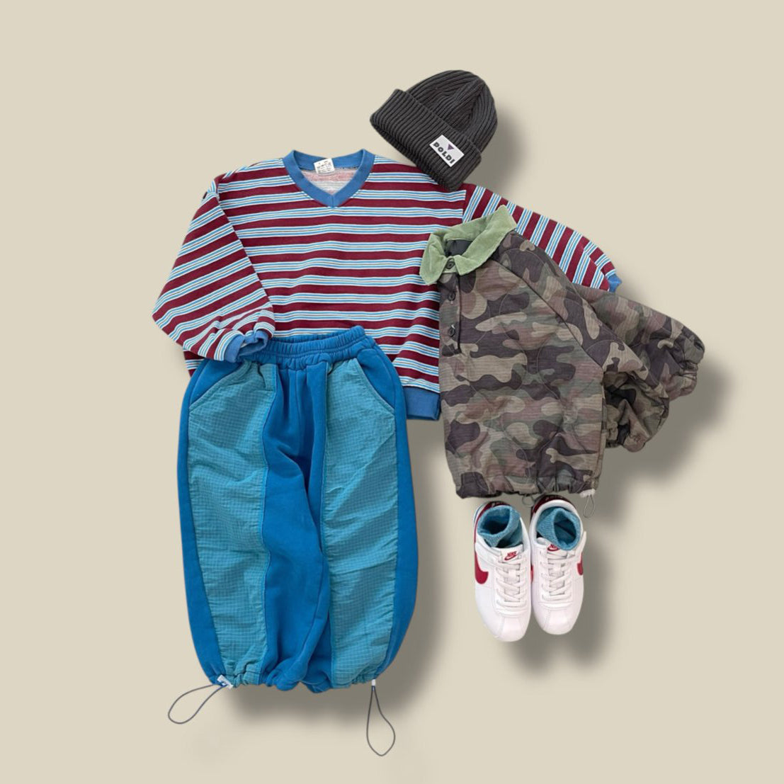 Toddler W25 V-Neck Stripe Long Sleeve Sweatshirt (3-7y) - 2 Colors