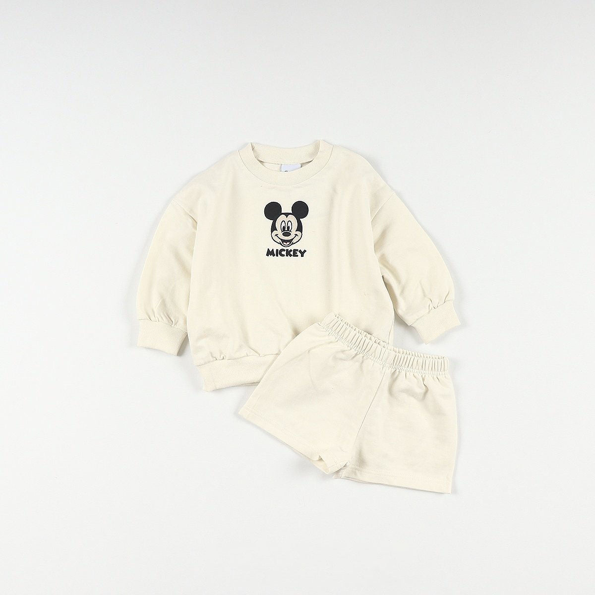 Toddler Disney Mickey Face Embroidery Sweatshirt and Shorts Set (2-12y) - 4 Colors - AT NOON STORE