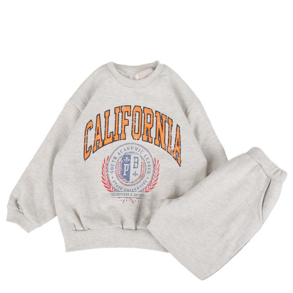 Toddler 'CALIFORNIA' Sweatshirt and Jogger Pants Set (3-8y) - 2 Colors