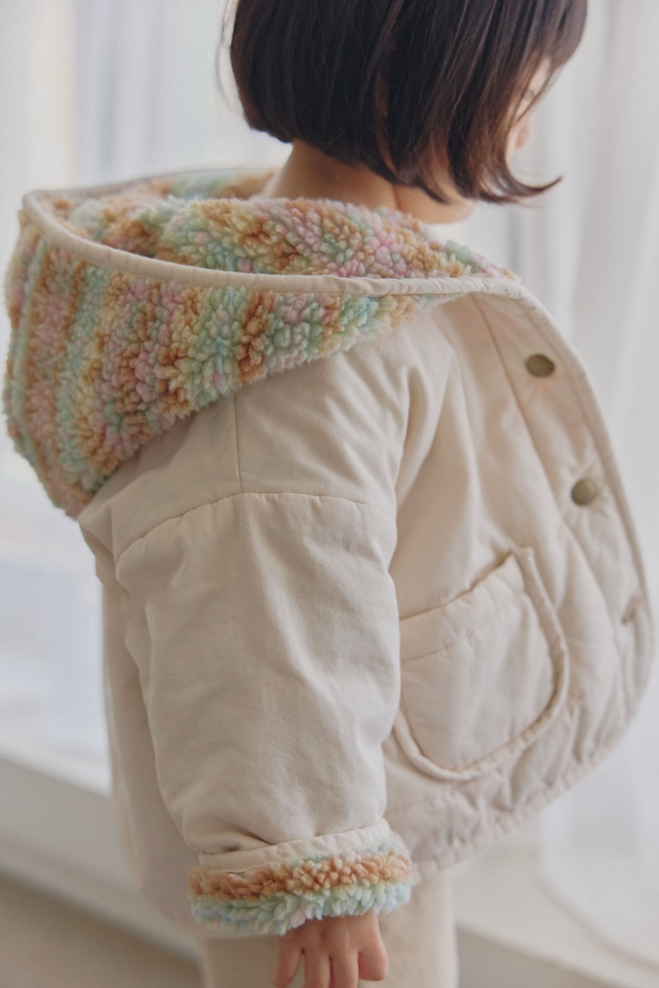 Kids W25 Sherpa Lined Reversible Hooded Jacket with Hood(1-6y) - 2 Colors