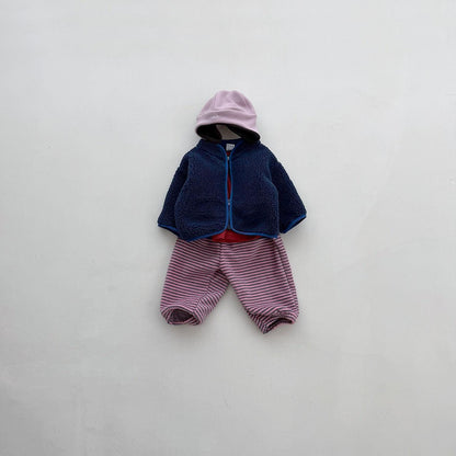 Baby Toddler FW26 Fleece Stripe Jogger Pants (4m-6y) - 2 Colors