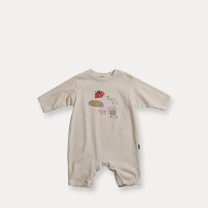 Baby F26 Tomato Egg Milk Print Long Sleeve Jumpsuit (3-18m) - 2 Colors