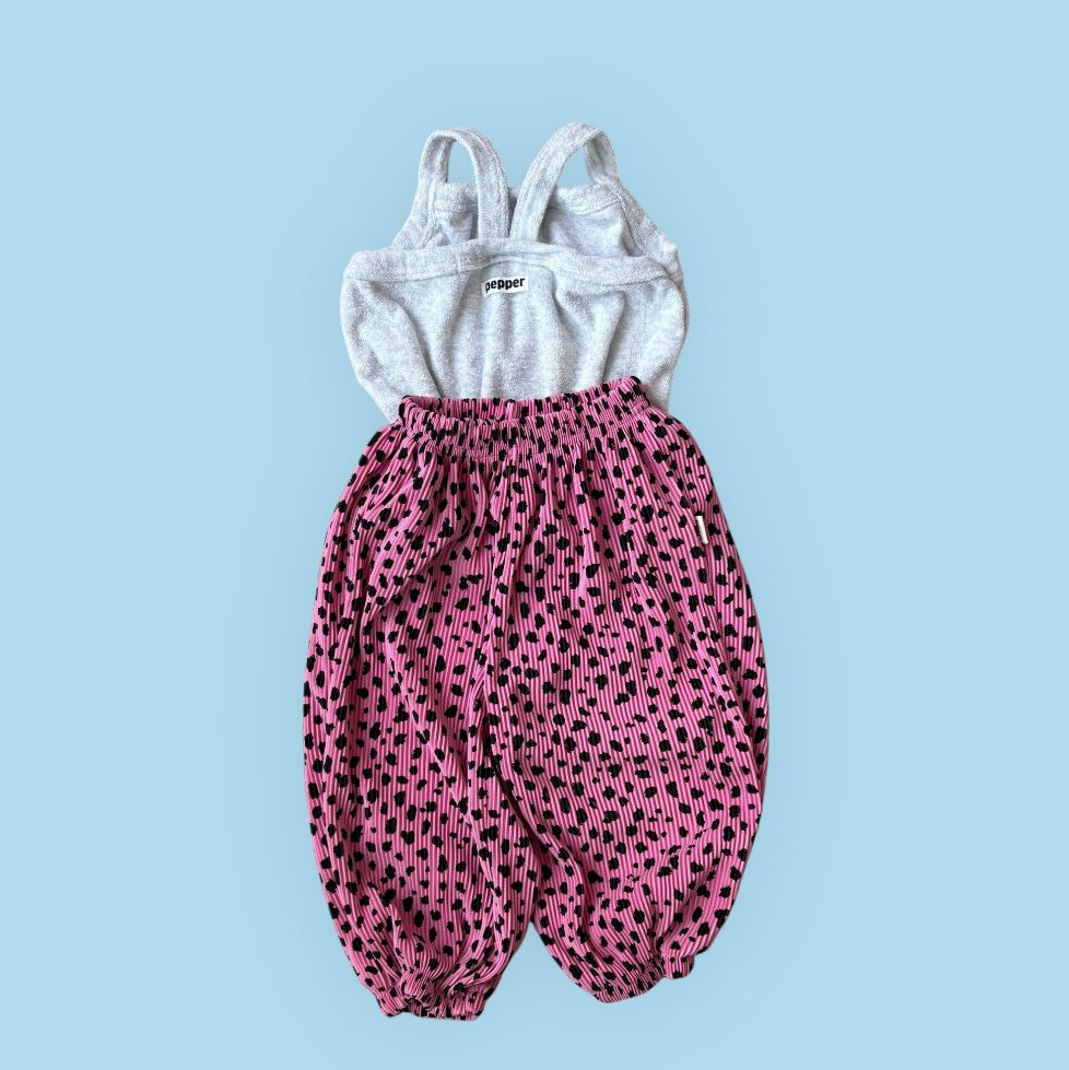 Toddler SS26 Cheetah Pleated Jogger Pants (1-7y) - Pink - AT NOON STORE