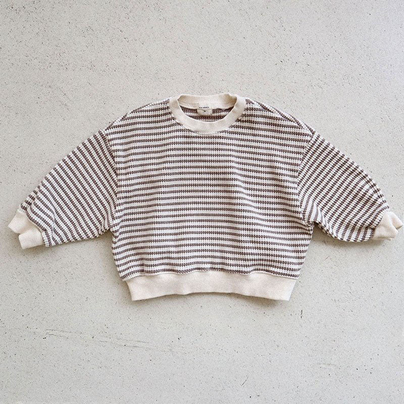 Toddler Waffle Stripe Sweatshirt (15m-7y) -2 Colors - AT NOON STORE