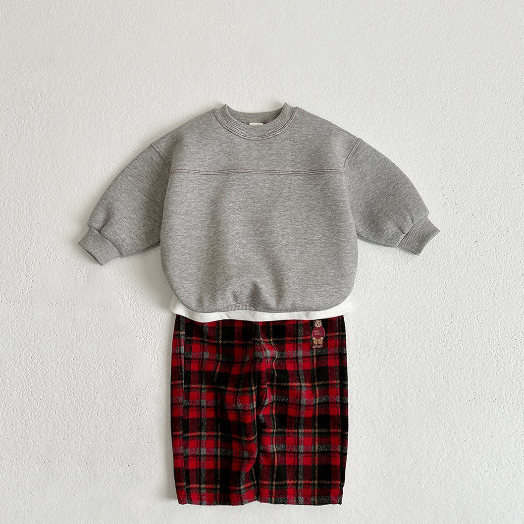 Toddler W24 Brushed Fabric Chest Stitch Sweatshirt (1-7y) - 3 Colors