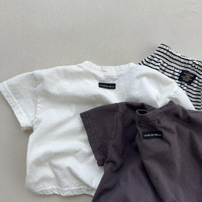 Toddler SS26 Basic Short Sleeve Top (4m-6y) - 4 Colors - AT NOON STORE