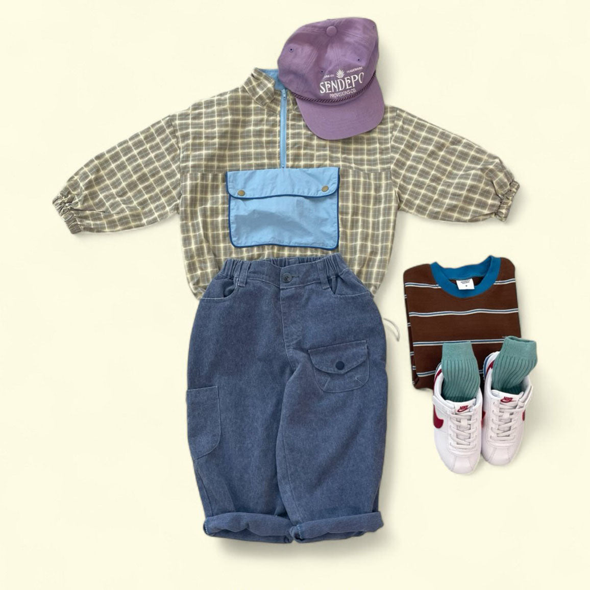 Toddler F25 Plaid Half Zip Anorak (3-7y) - 2 Colors - AT NOON STORE