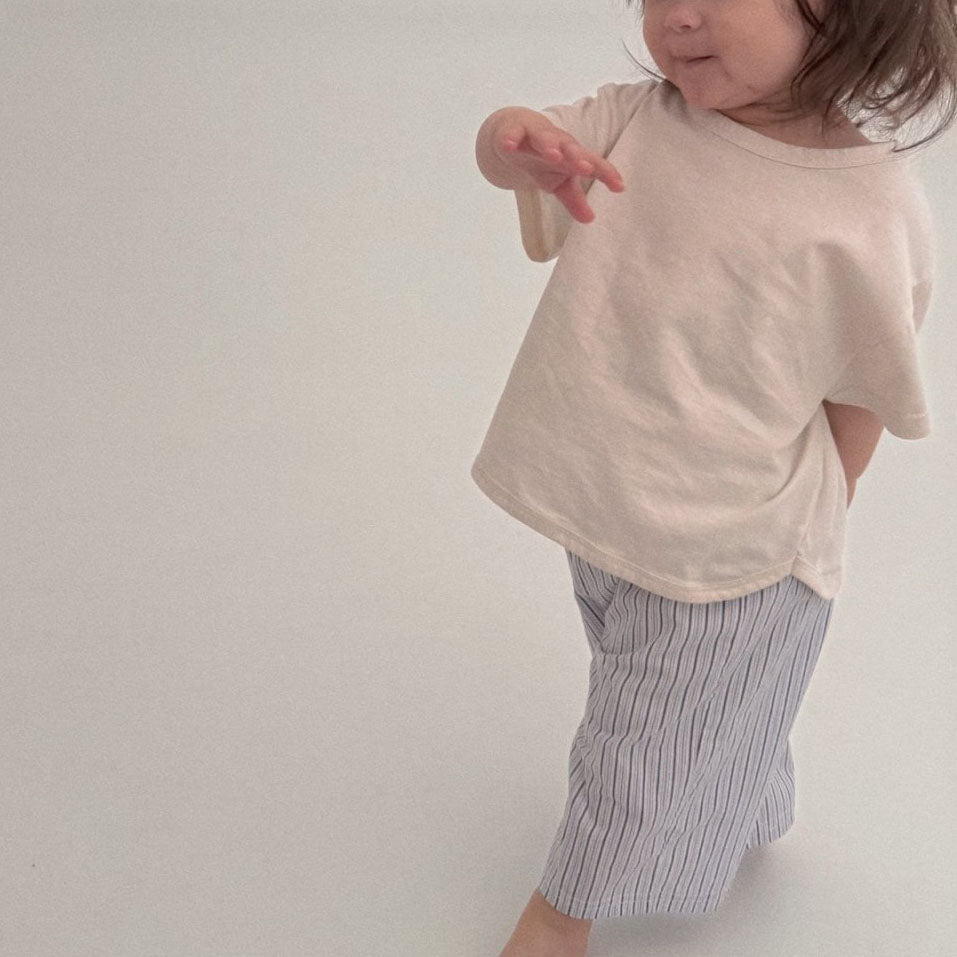 Baby Toddler Bella SS25 Curved Hem Short Sleeve Loose Fit Top  (6m-6y) - 2 Colors - AT NOON STORE