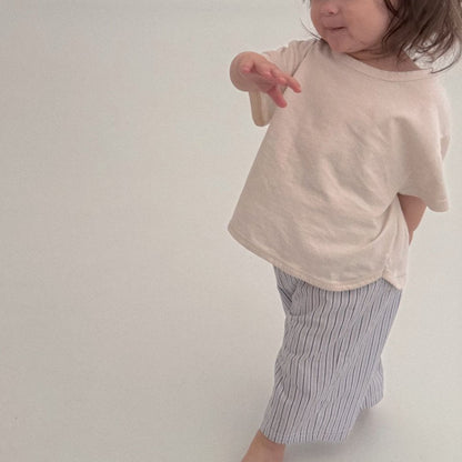Baby Toddler Bella SS25 Curved Hem Short Sleeve Loose Fit Top  (6m-6y) - 2 Colors - AT NOON STORE