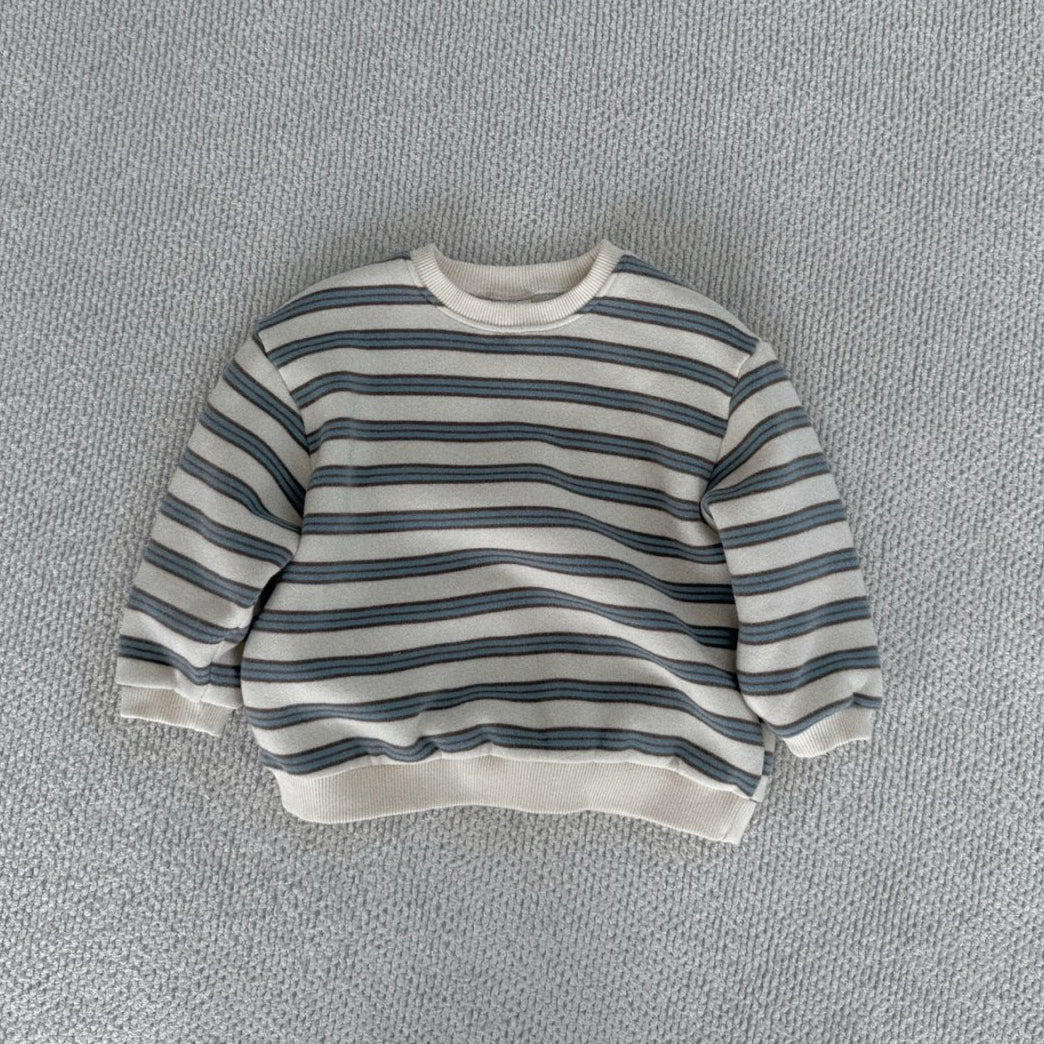 Baby Bella W24 Back Brushed Fabric Stripe Sweatshirt (6m-4y) - 2 Colors