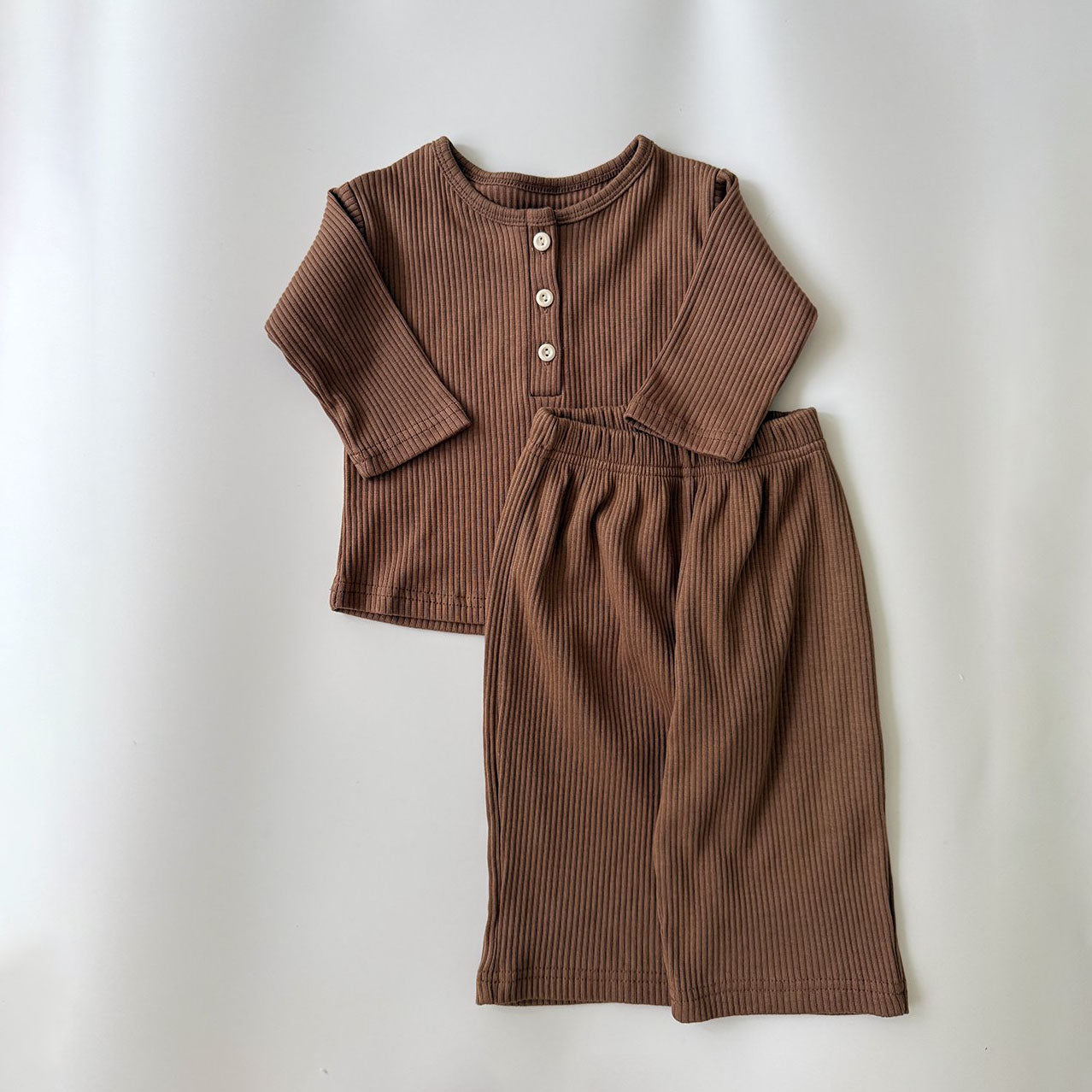 Baby/Toddler Aosta F26 RIbbed Henry Neck Long Sleeve Top (3m-5y) - 4 Colors