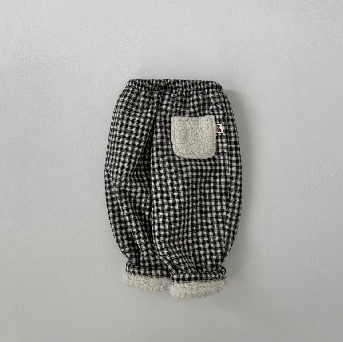 Toddler Land W25 Sherpa Pocket Plaid Pull-On Pants (1-6y) - 2 Colors