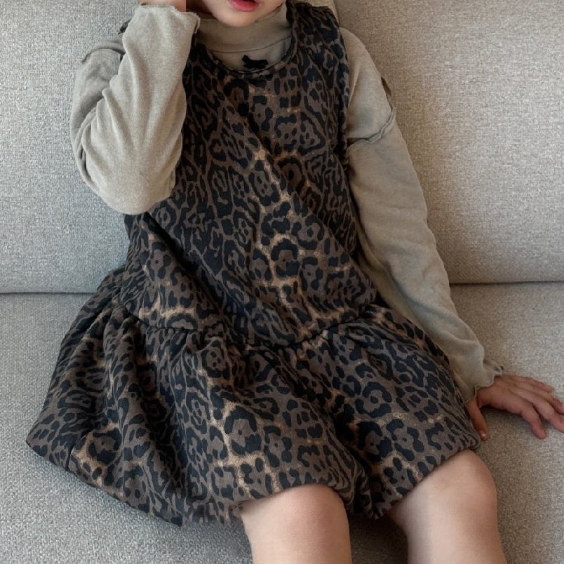 Toddler Leopard Sleeveless Balloon Dress (2-7y) - Leopard