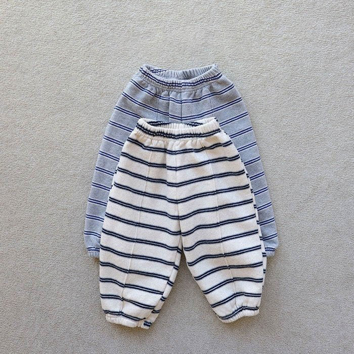 Toddler Brushed Cotton Stripe Pin-Tuck Jogger Pants  (15m-7y) -2 Colors