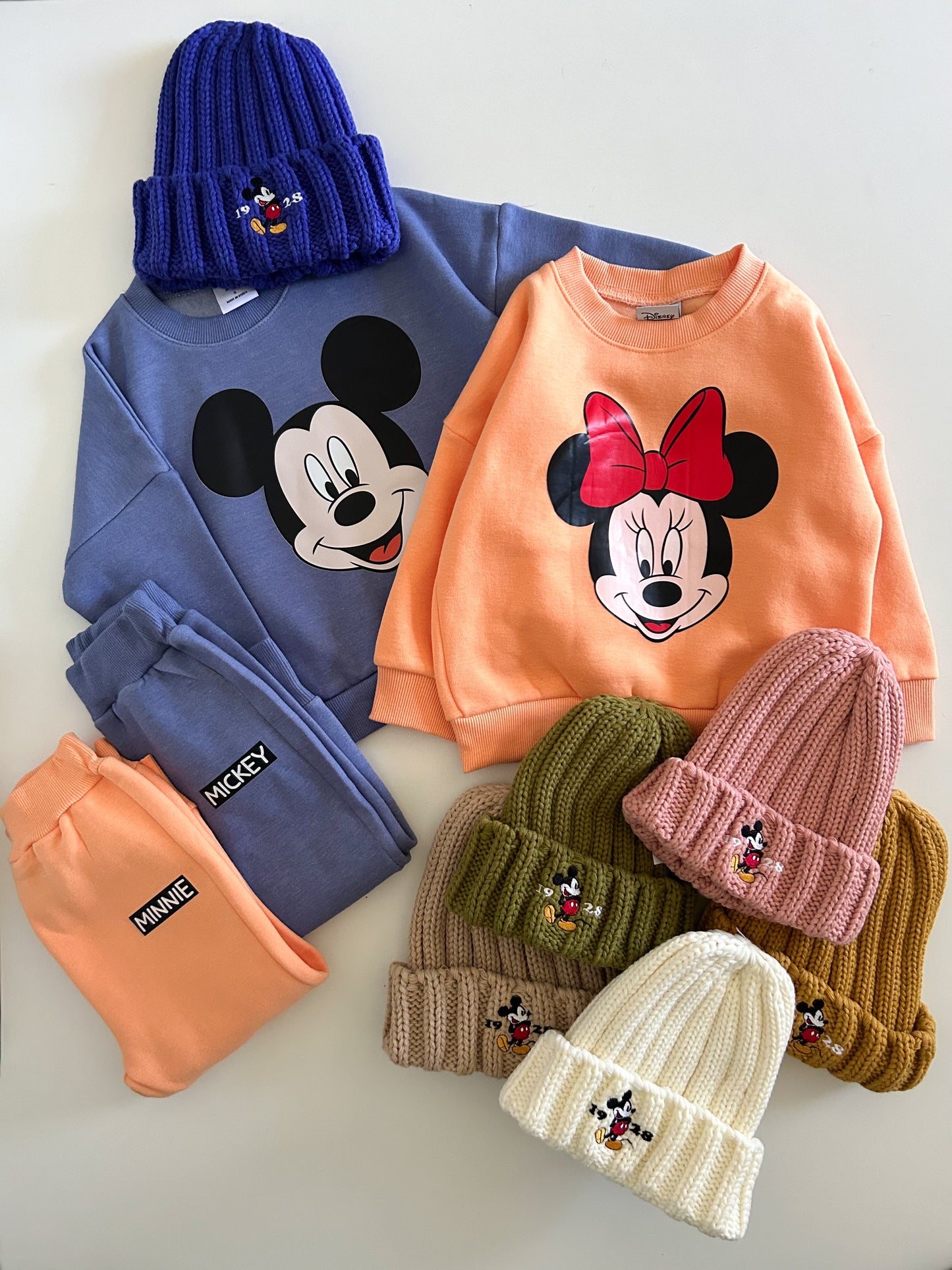 Toddler Disney Face Print Warm Brushed Cotton Sweatshirt and Jogger Pants Set (2-7y) - 2 Colors