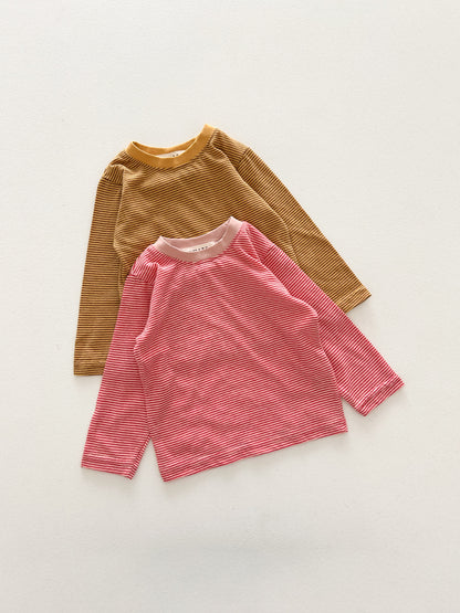 Kids W26 Cozy Stripe Long Sleeve Top (18m-10y) - 2 Colors