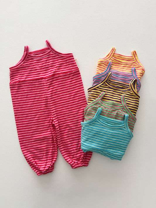 Toddler Sleeveless Stripe Jumpsuit (1-5y)- 5 Colors