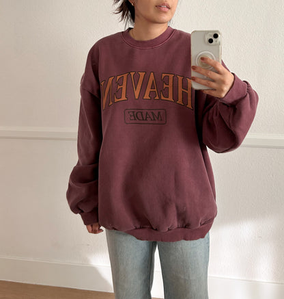 Kids Adult 'HEAVEN' Garment Dyed Long Sleeve Brushed Cotton Sweatshirt (2-7y, Adult) - 2 Colors