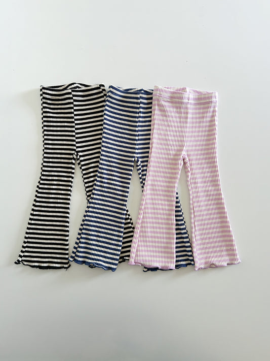 Toddler S25 Stripe Rib Knit Flare Pants (2-7y) - 3 Colors