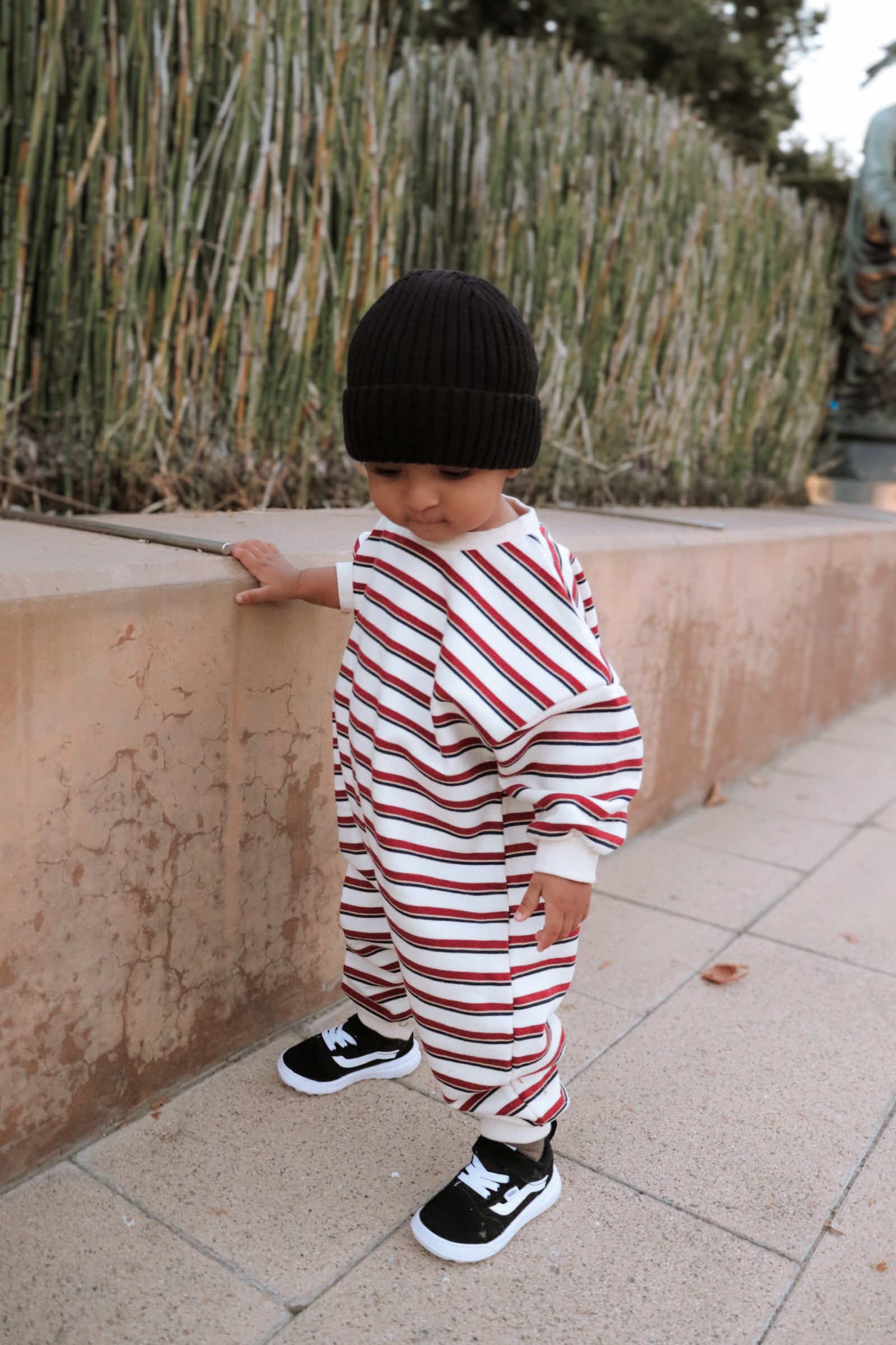 [At Noon Original Design] Baby Soft French Terry Cotton Stripe Jumpsuit (6m-3y) - 4 Colors - AT NOON STORE