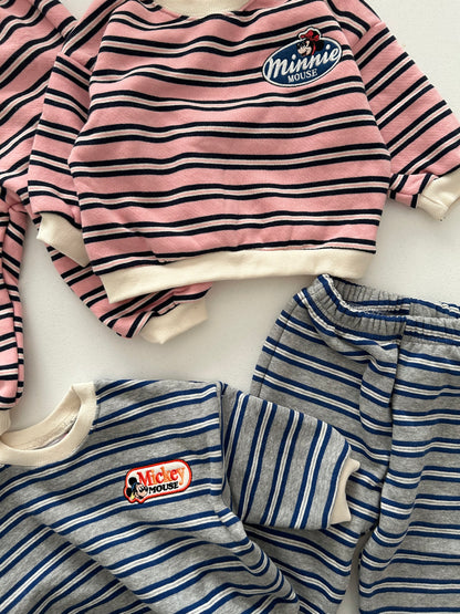 Toddler Stripe Long Sleeve Sweatshirt and Jogger Pants Set (1-6y) - 2 Colors