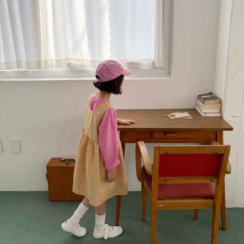 Toddler SP26 Gingham Front Button Sleeveless Dress (1-6y) - 2 Colors - AT NOON STORE