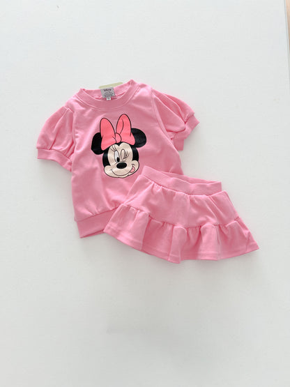 Toddler Mickey/Minnie Short Sleeve Top and Shorts/Skirt Set (1-6y) - 2 Colors - AT NOON STORE