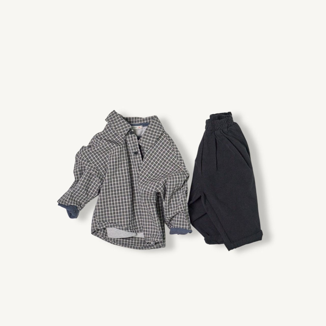 Toddler F25 Plaid Shirt (2-8y) - Black - AT NOON STORE