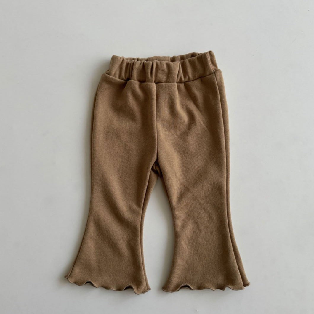 Kids 24SP Lettuce Edge Flare Pants(0-5y) - Mocha - AT NOON STORE