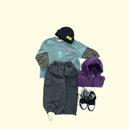 Toddler F26 Pigment Dyed Layered Long Sleeve Top (3-9y) - 2 Colors