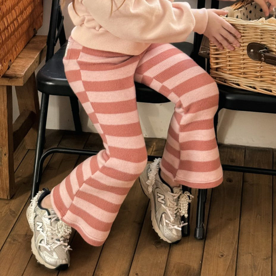 Kids Stripe Knitted Flare Pants (2-6y) - 2 Colors