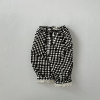 Toddler Land W25 Sherpa Pocket Plaid Pull-On Pants (1-6y) - 2 Colors