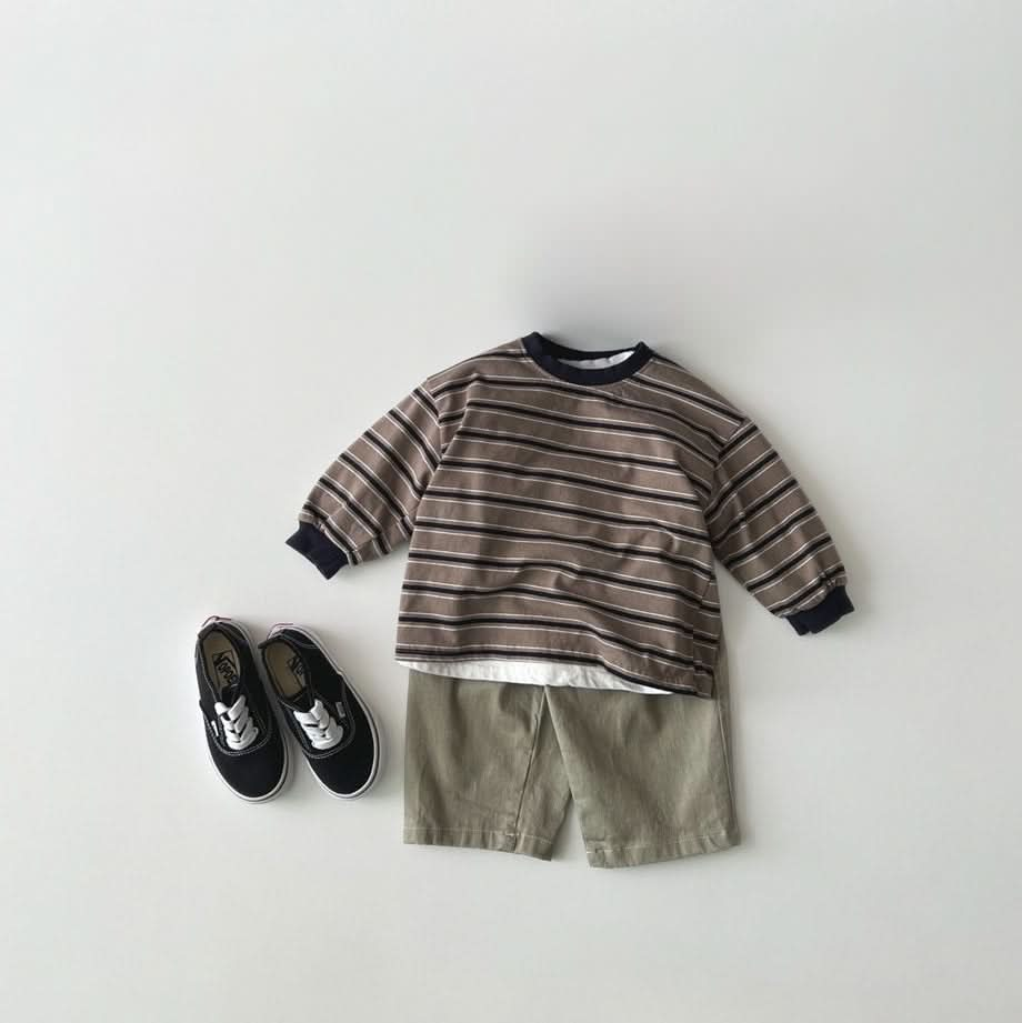 Toddler S25 Stripe Long Sleeve Top (1-6y) - Olive - AT NOON STORE