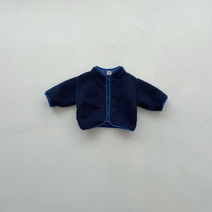 Toddler FW26 Sherpa Mock Neck Zip-Up Jacket (4m-6y) - Navy