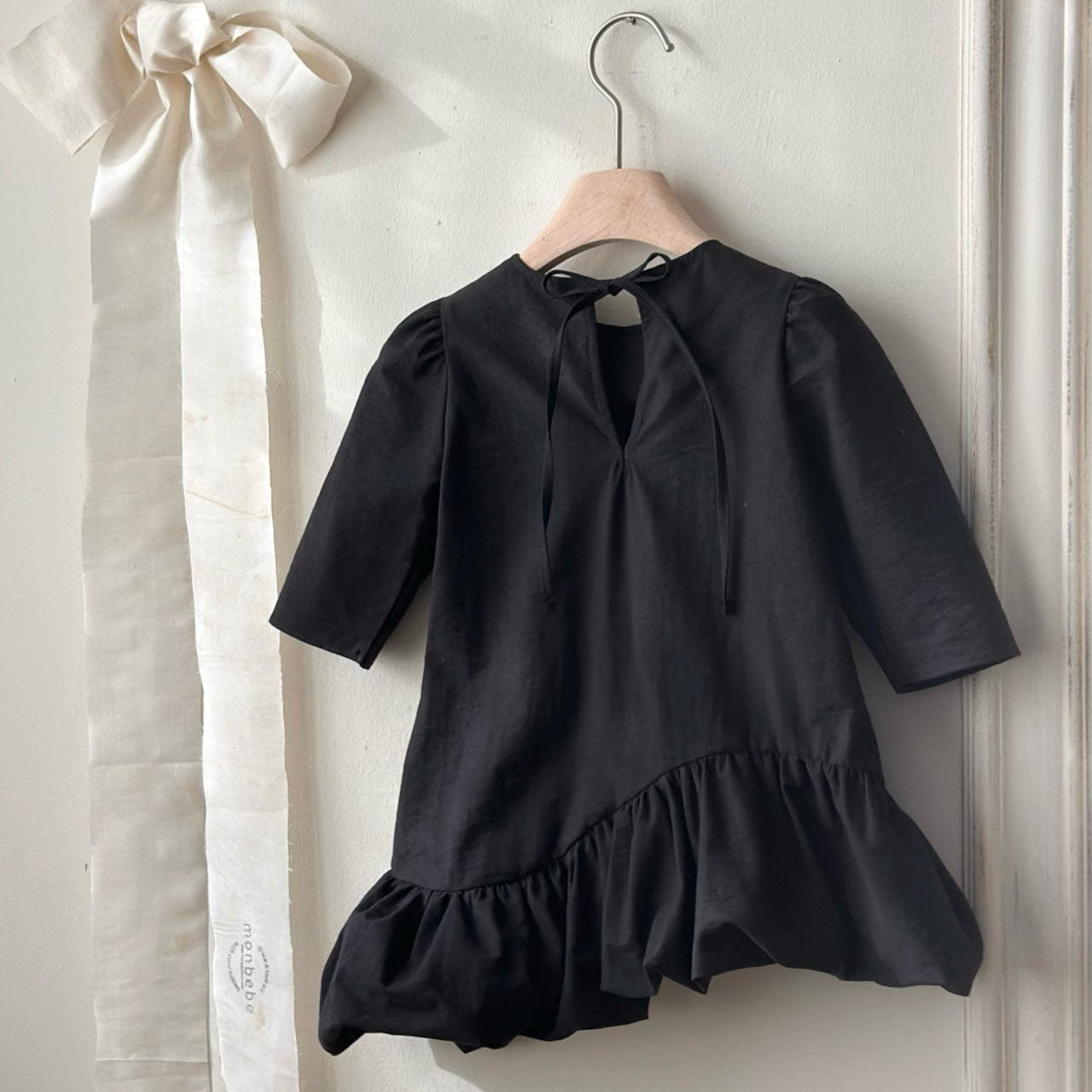 Toddler Monbebe S25 Tie Back Unbalanced Ruffle Dress (1-8y) - 2 Colors