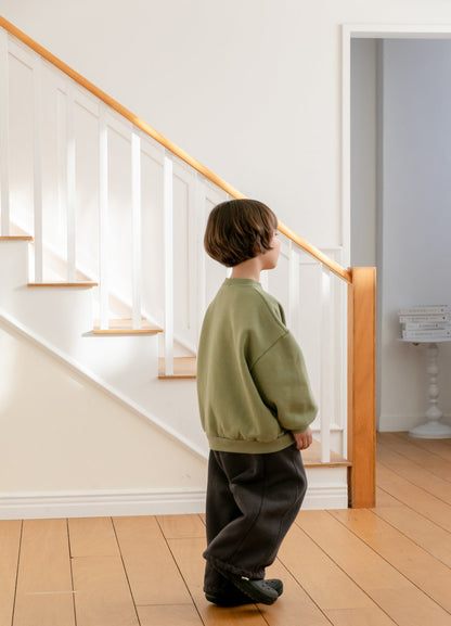 Kids Brushed Cotton Adjustable Hem Loose Fit Jogger Pants (2-8y) - 2 Colors