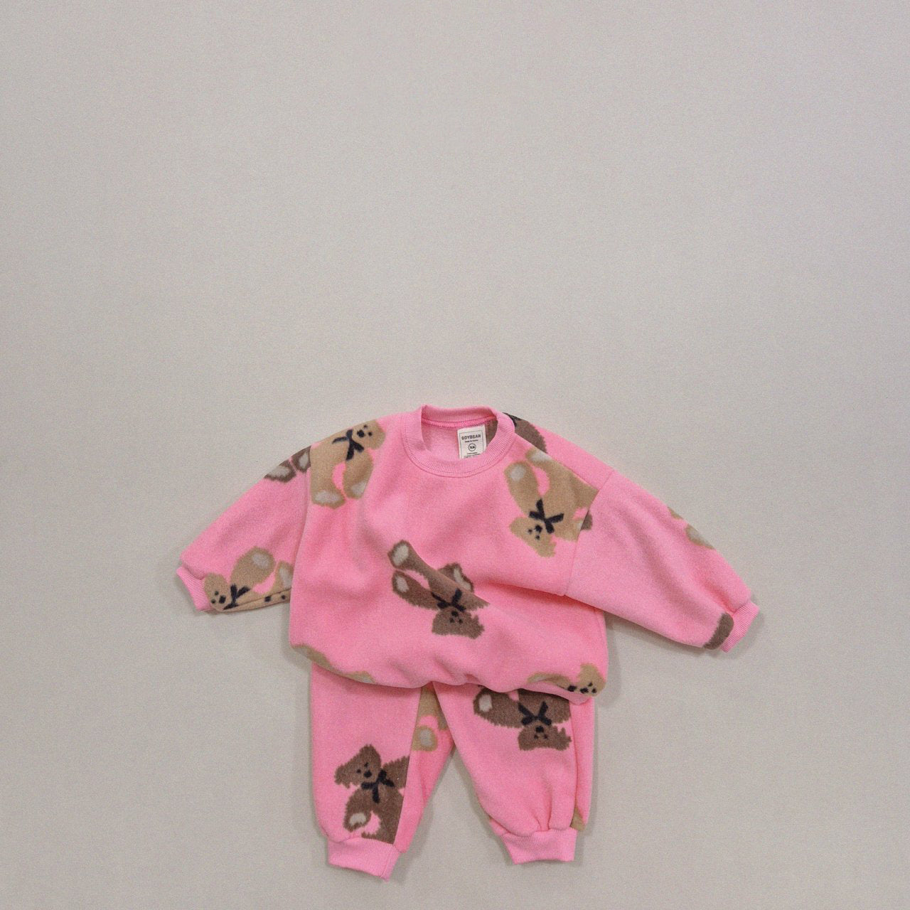 Kids Soy W24 Warm Fleece Teddy Bear Sweatshirt and Jogger Pants Set (1-6y) - 3 Colors