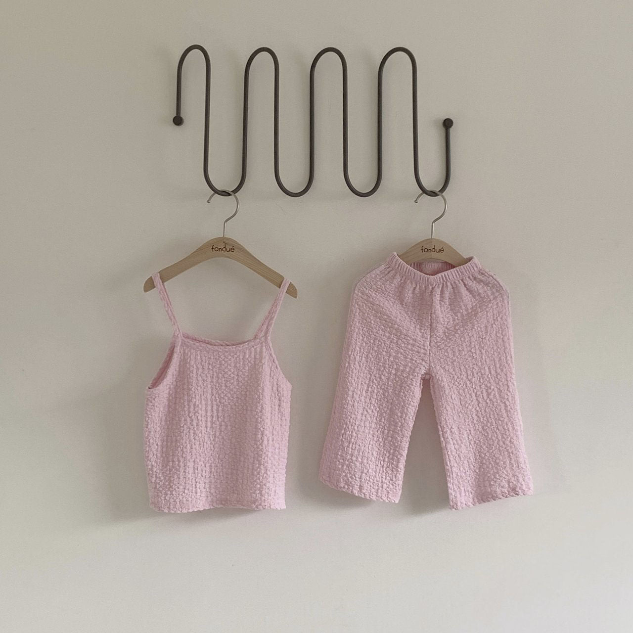 Toddler Seersucker Tank Top and Wide Leg Pants Set (1-6y)- 2 Colors